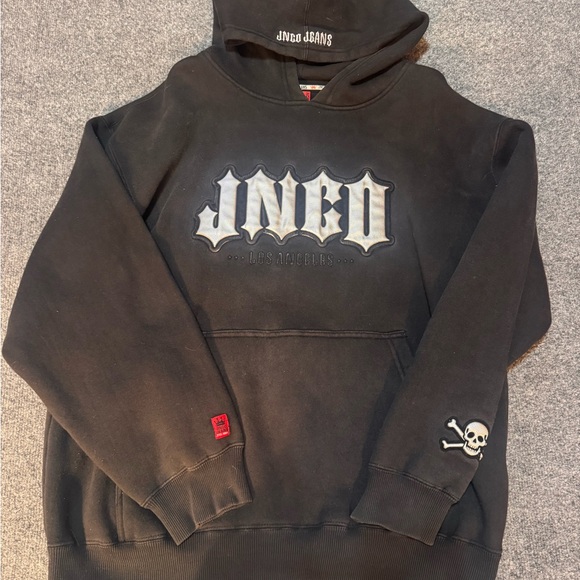 Vintage! 90s 00s Y2K JNCO Jeans Crown Logo Embroidered Hoodie Sweatshirt! LARGE